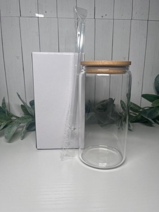 16oz Clear Sublimation Glass Can